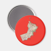 Kaart van Oman Magnet (Voorkant / Achterkant)