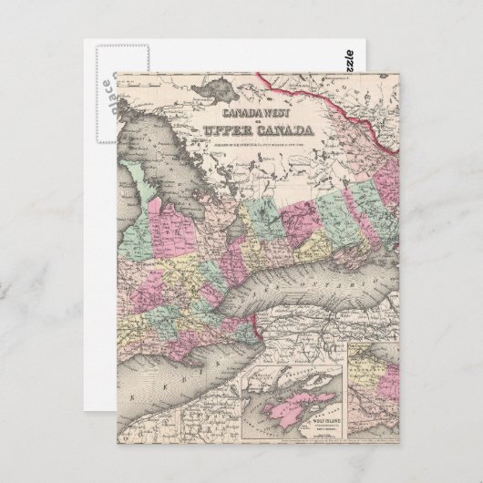  kaart van Ontario (1857) (Voorkant / Achterkant)