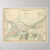  kaart van Ontario en Quebec (1912) Poster (Voorkant)