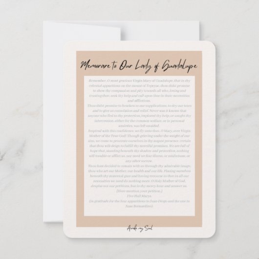 Kaart van onze dame van Guadalupe - 10 stuks Notitiekaartje (Achterkant)