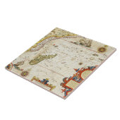 Kaart van Oost-Afrika en Madagaskar, 1596 (hand-co Tegeltje (Zijkant)