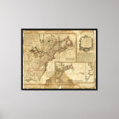 Kaart van Oost-Amerika (1780) Canvas Afdruk (Voorkant)