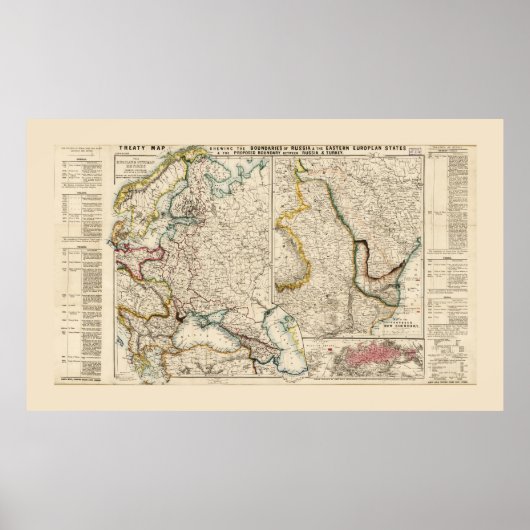 Kaart van Oost-Europa (1856) Poster (Voorkant)