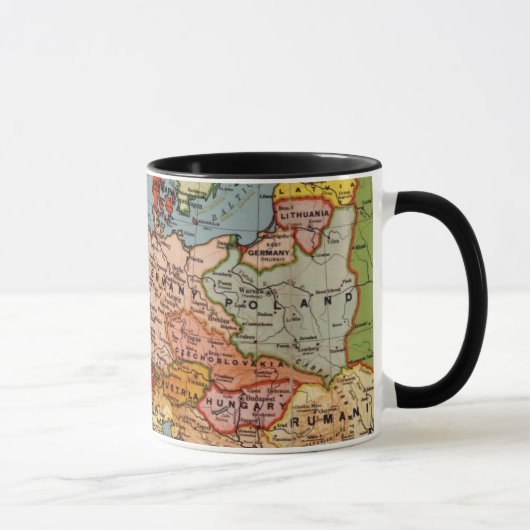 Kaart van Oost-Europa Mok (Rechts)