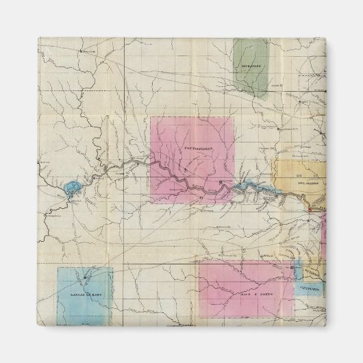 Kaart van Oost-Kansas Magneet (Voorkant)