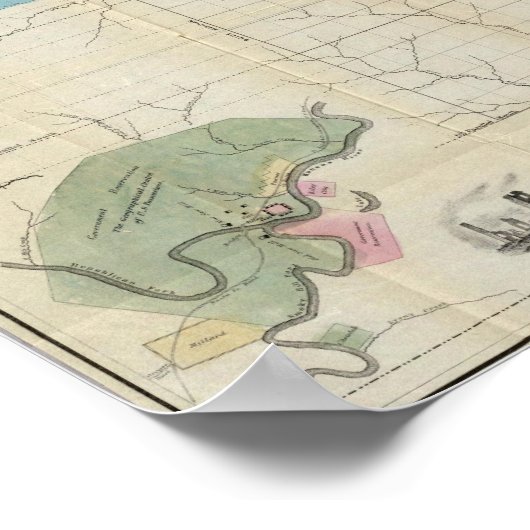 Kaart van Oost-Kansas Poster (Hoek)