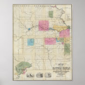 Kaart van Oost-Kansas Poster (Voorkant)