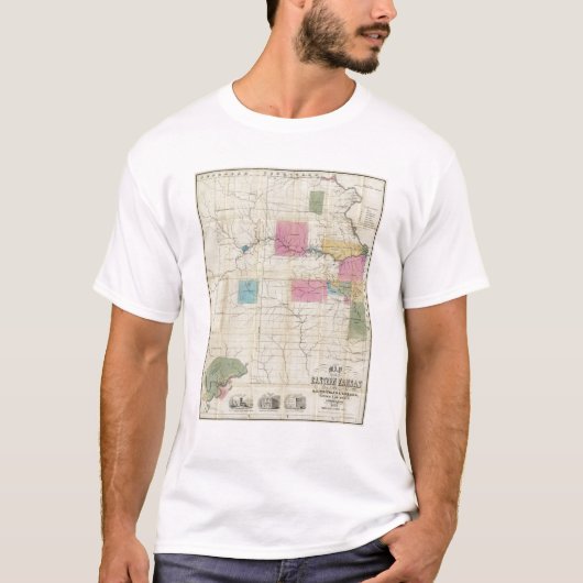 Kaart van Oost-Kansas T-shirt (Voorkant)