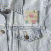 Kaart van Oost-Kansas Vierkante Button 5,1 Cm (In situ)