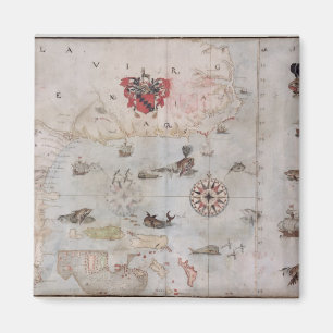 Kaart van Oost-Noord-Amerika Magneet