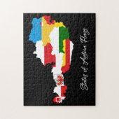 Kaart van Oostenrijkse staten, Länder, Onderwijs Legpuzzel (Verticaal)