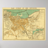  kaart van Oran Algerije (1913) Poster (Voorkant)
