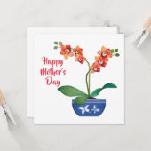 Kaart van orchidee-Moederdag (Voorkant / Achterkant in situ)