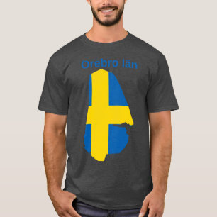 Kaart van Orebro County Zweden T-shirt