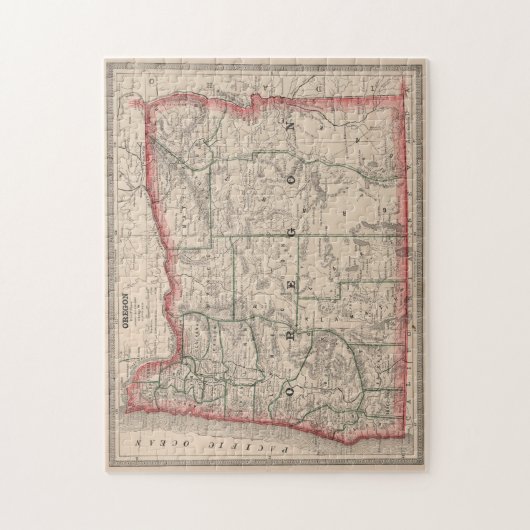 kaart van Oregon (1883) Legpuzzel (Verticaal)