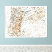 kaart van Oregon (1911) 2 Canvas Afdruk (Insitu (Houten vloer))