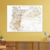 kaart van Oregon (1911) 2 Canvas Afdruk (Insitu (Woonkamer))