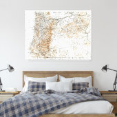 kaart van Oregon (1911) 2 Canvas Afdruk (Insitu (Slaapkamer))