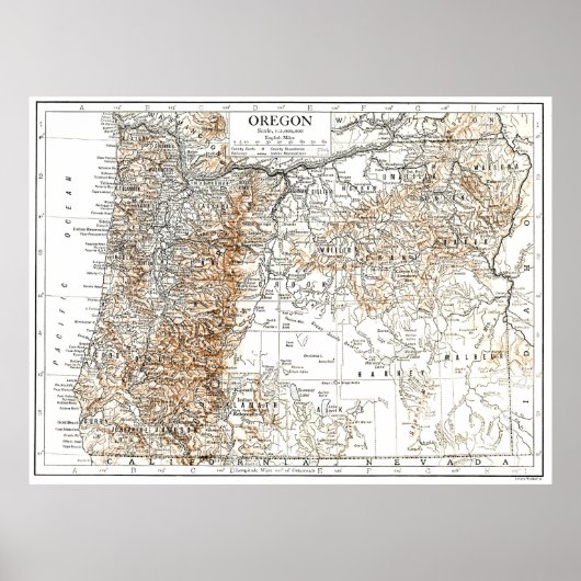  kaart van Oregon (1911) 2 Poster (Voorkant)
