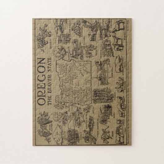  kaart van Oregon (1912) Legpuzzel (Verticaal)