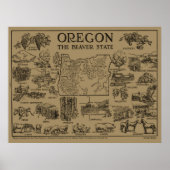  kaart van Oregon (1912) Poster (Voorkant)