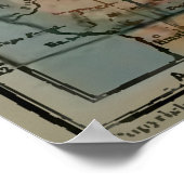  kaart van Oregon (1921) Poster (Hoek)