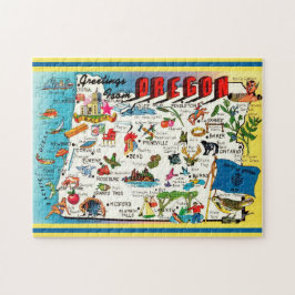 Kaart van Oregon Jigsaw Puzzle Legpuzzel