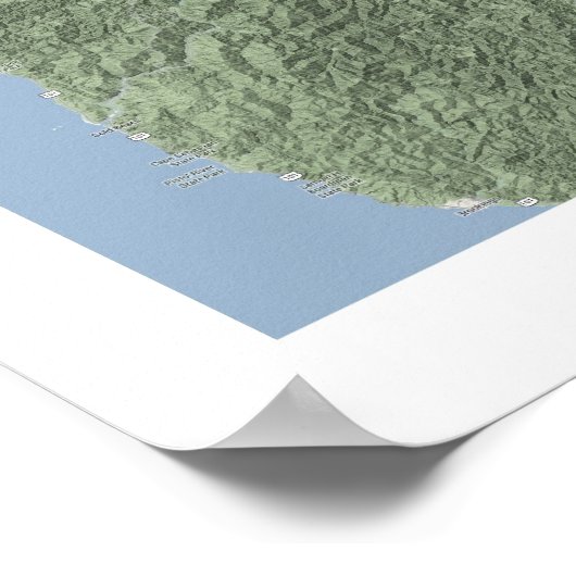 Kaart van Oregon Poster (Hoek)