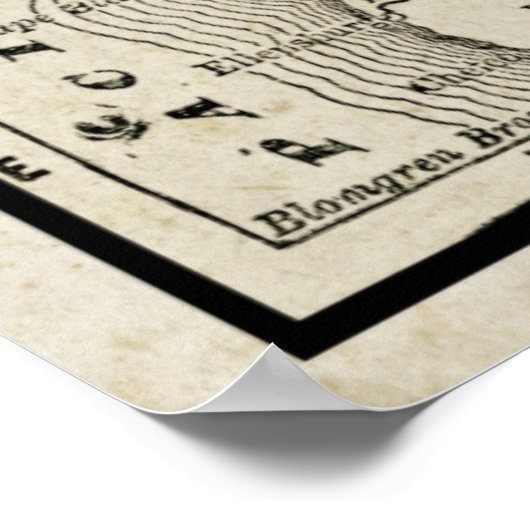  kaart van Oregon Poster (Hoek)