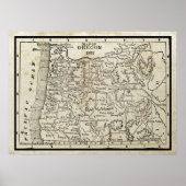  kaart van Oregon Poster (Voorkant)