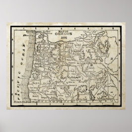 kaart van Oregon Poster
