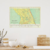 kaart van Orlando en Centraal Florida Poster (Keuken)
