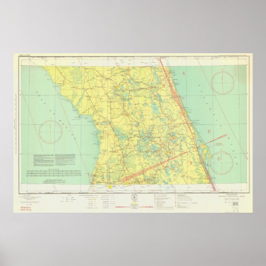 kaart van Orlando en Centraal Florida Poster (Voorkant)