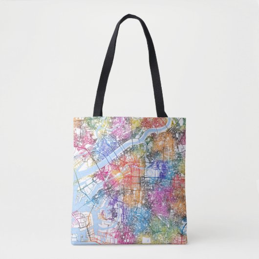 Kaart van Osaka Japan Tote Bag (Voorkant)
