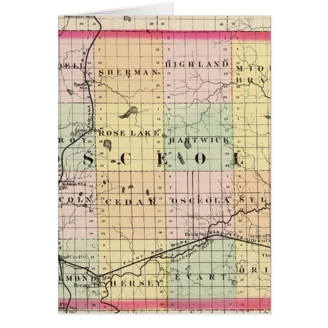 Kaart van Osceola County, Michigan (Voorkant)