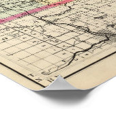 Kaart van Osceola County, Michigan Poster (Hoek)