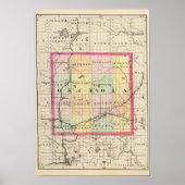 Kaart van Osceola County, Michigan Poster (Voorkant)