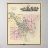  kaart van Oshkosh WI (1878) Poster (Voorkant)