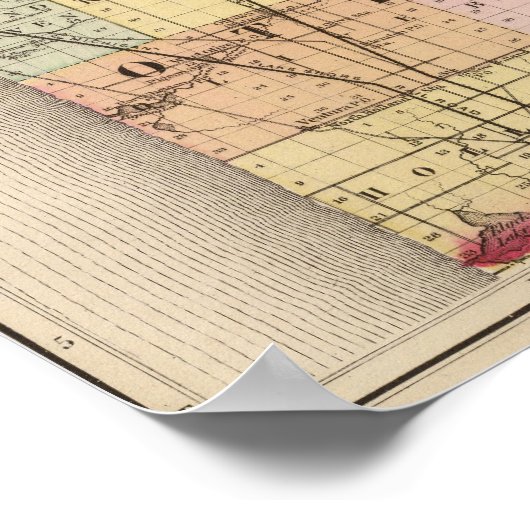 Kaart van Ottawa County, Michigan Poster (Hoek)