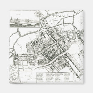 Kaart van Oxford, 1643 Magneet