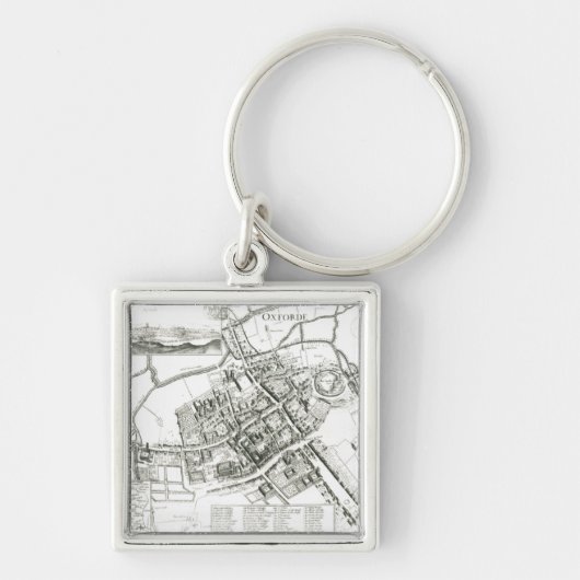 Kaart van Oxford, 1643 Sleutelhanger (Voorkant)