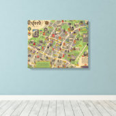 Kaart van Oxford, Engeland (Britse spoorwegen) Canvas Afdruk (Insitu (Houten vloer))