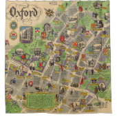 Kaart van Oxford, Engeland (Britse spoorwegen) Douchegordijn (Voorkant)
