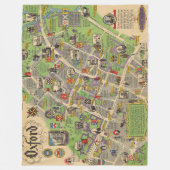 Kaart van Oxford, Engeland (Britse spoorwegen) Fleece Deken (Voorkant)