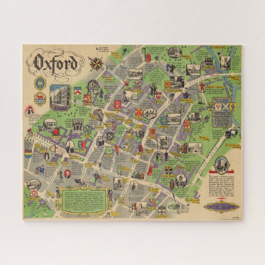 Kaart van Oxford, Engeland (Britse spoorwegen) Legpuzzel (Horizontaal)