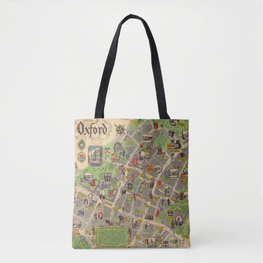 Kaart van Oxford, Engeland (Britse spoorwegen) Tote Bag (Voorkant)