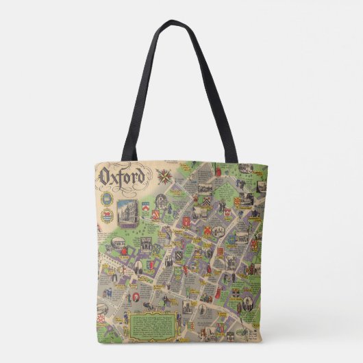 Kaart van Oxford, Engeland (Britse spoorwegen) Tote Bag (Achterkant)