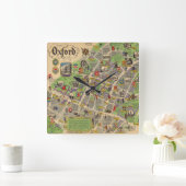 Kaart van Oxford, Engeland (Britse spoorwegen) Vierkante Klok (Huis)