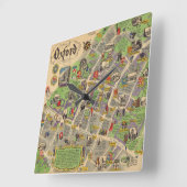 Kaart van Oxford, Engeland (Britse spoorwegen) Vierkante Klok (Hoek)