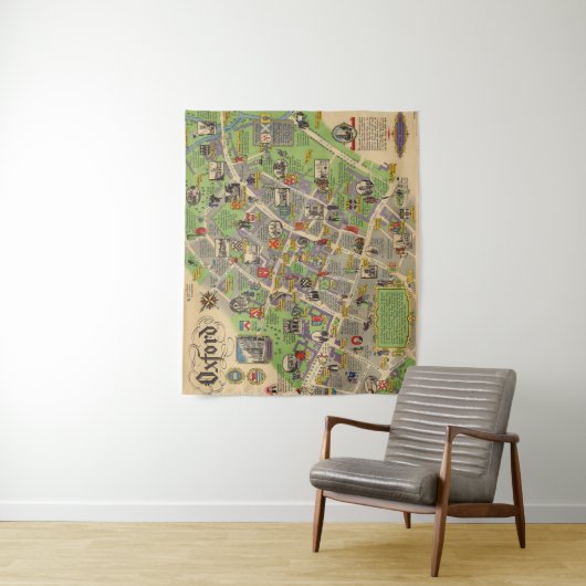 Kaart van Oxford, Engeland (Britse spoorwegen) Wandkleed (In situ)